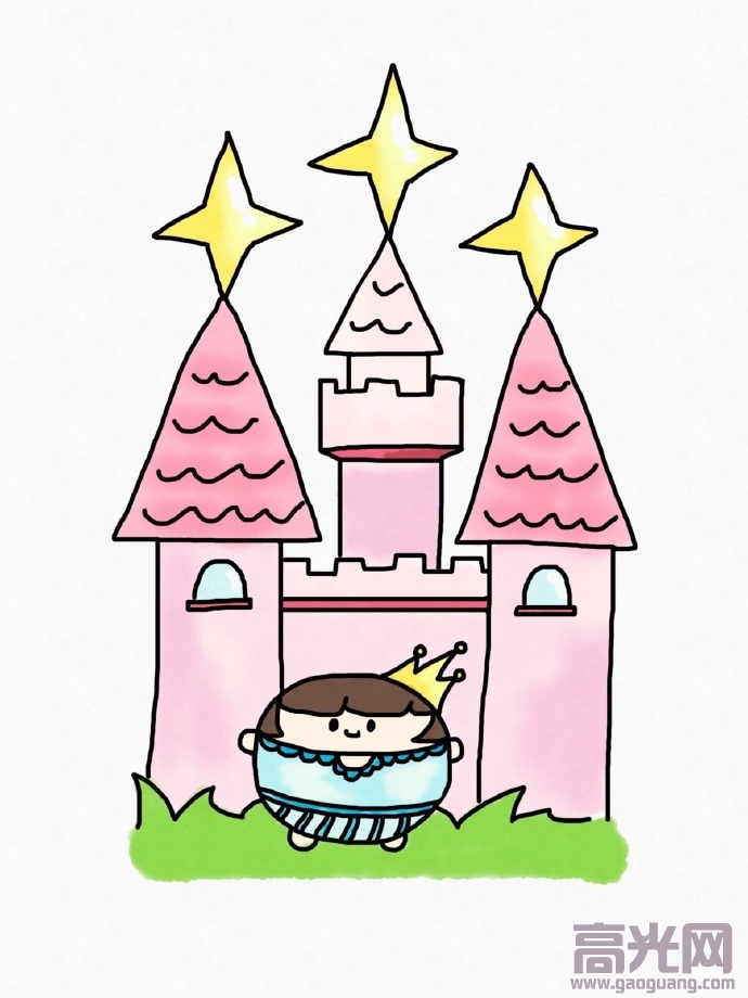 绘画技巧:这组城堡简笔画真的是没有任何技巧可言啊,不管是小公主还是