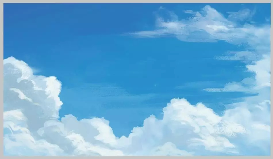 绘画小技巧:跟着陈战老师一起仰望天空!4种背景 3类云层