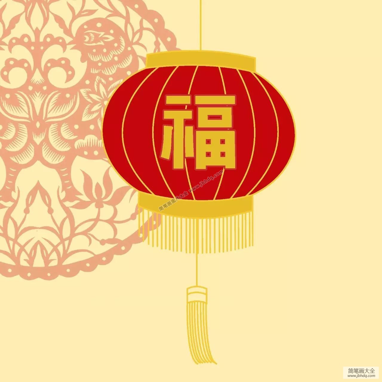 新年简笔画教程画灯笼