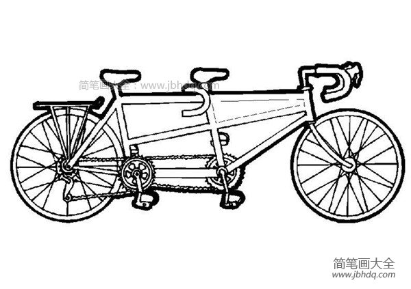 双人自行车简笔画图片