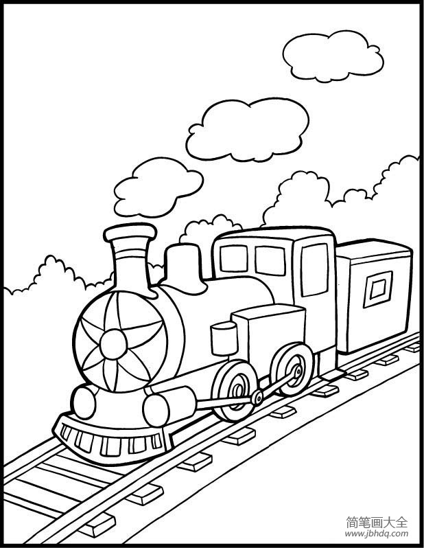 火车图片行驶中的火车简笔画