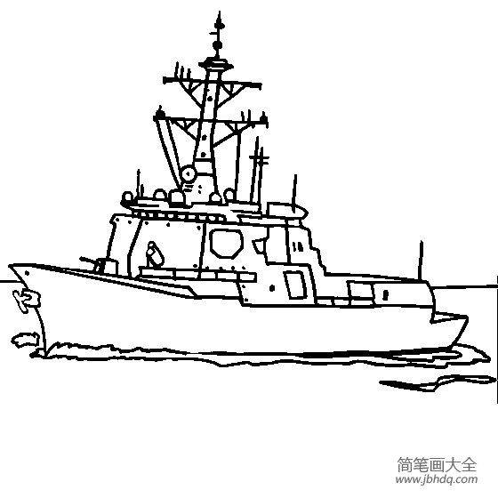 船的简笔画世宗大王号驱逐舰简笔画图片
