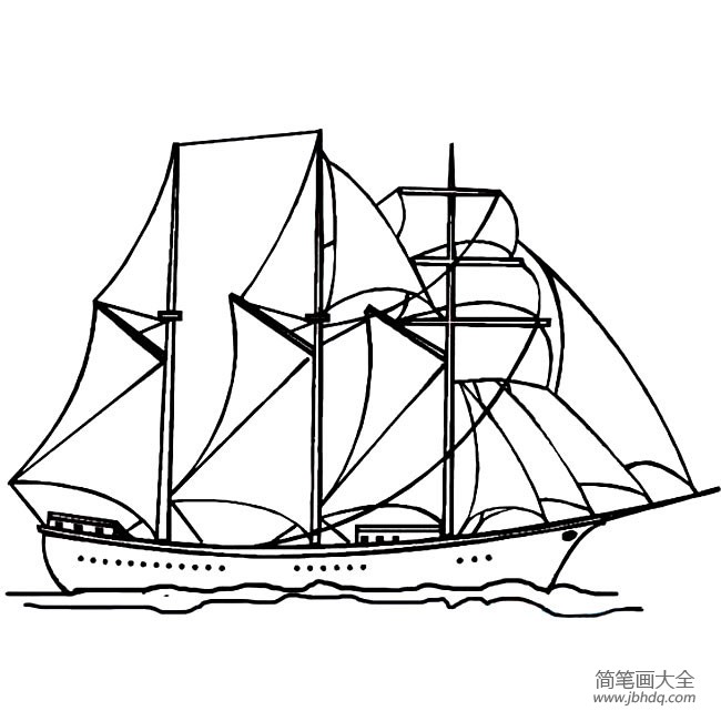 交通工具简笔画大全帆船简笔画