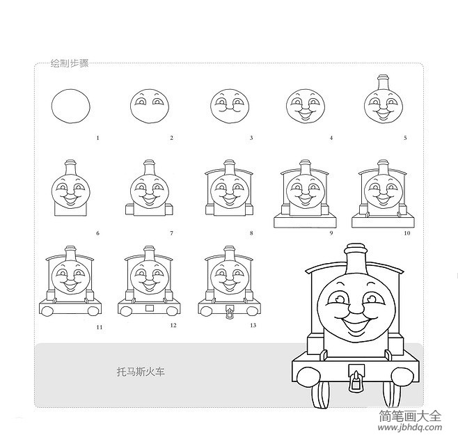 托马斯火车简笔画大全