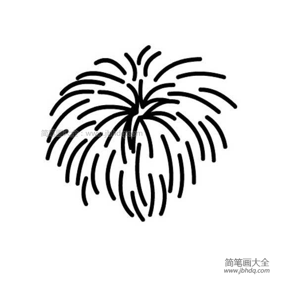 节日烟花简笔画图片