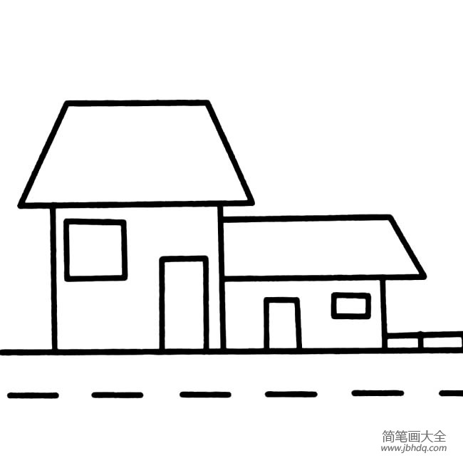 幼儿建筑简笔画大全路边的小房子