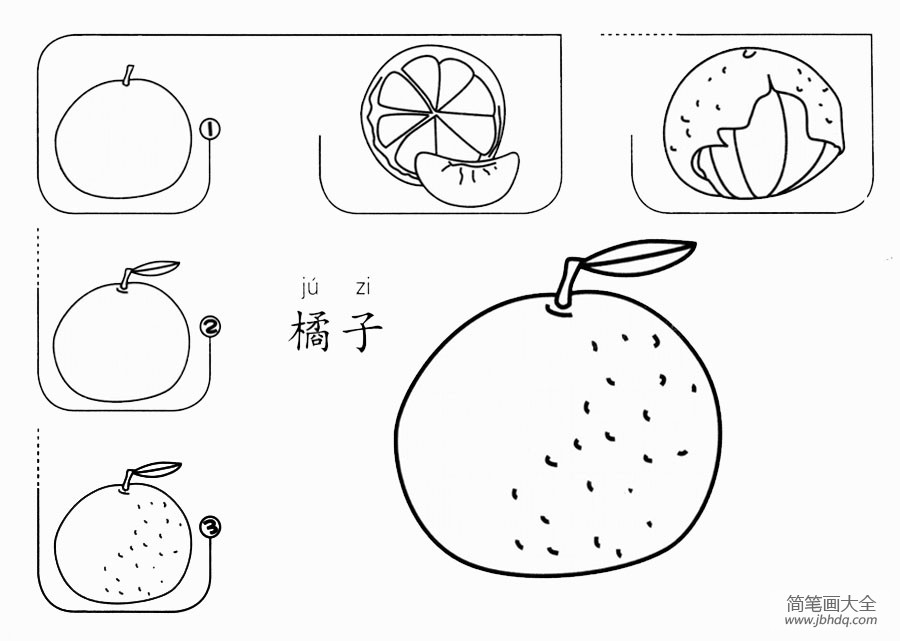 橘子简笔画画法