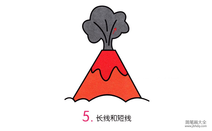 火山喷发简笔画