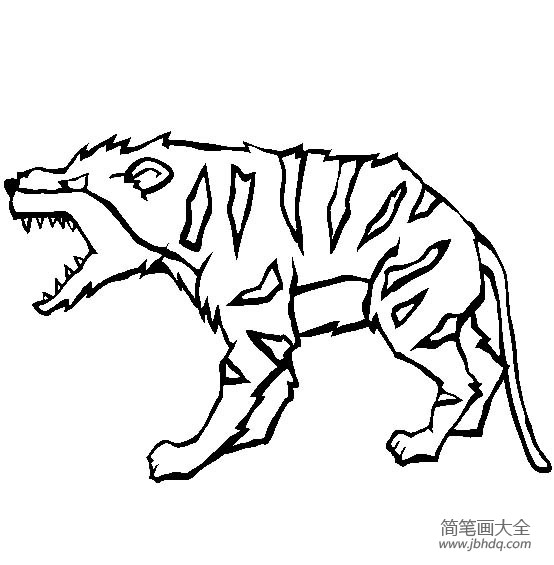 史前动物鬣齿兽简笔画图片