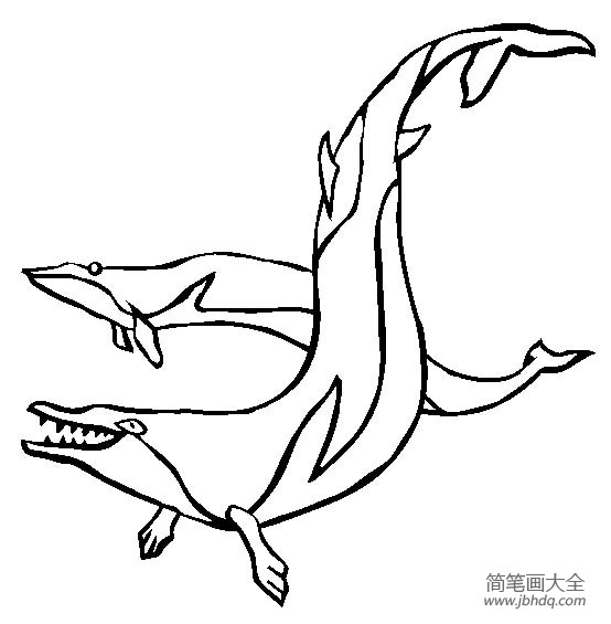 史前动物 龙王鲸简笔画图片
