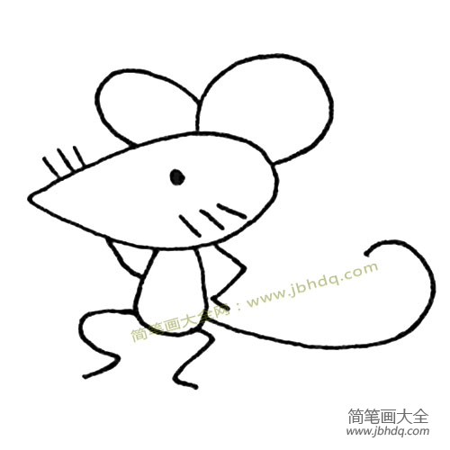 简单的大耳朵老鼠简笔画图片