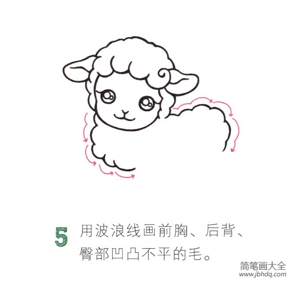 简单的动物简笔画小绵羊
