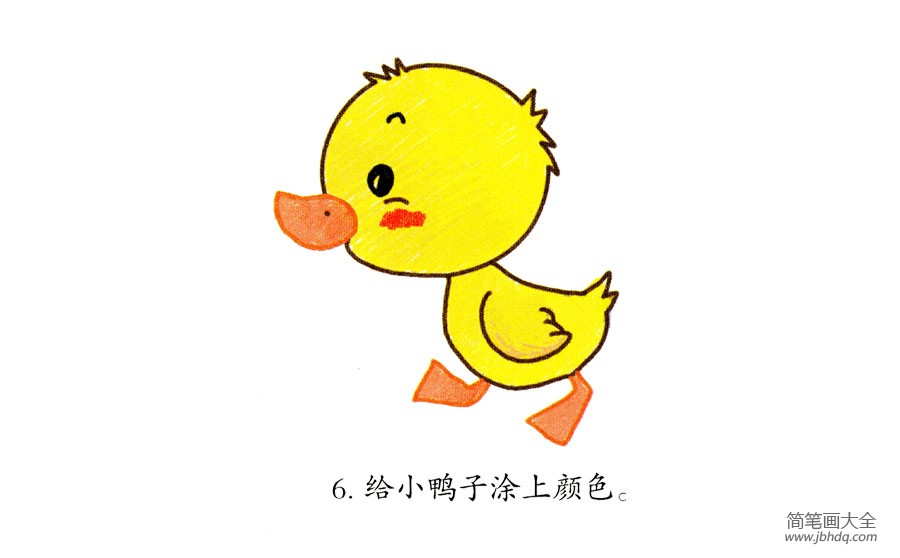 幼儿简笔画 可爱的小鸭子