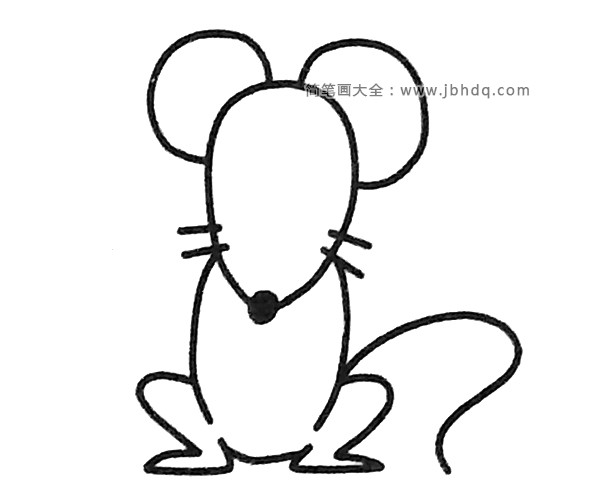 四步画出简单的小老鼠