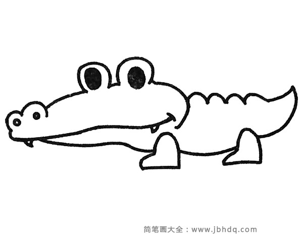六张卡通鳄鱼简笔画图片