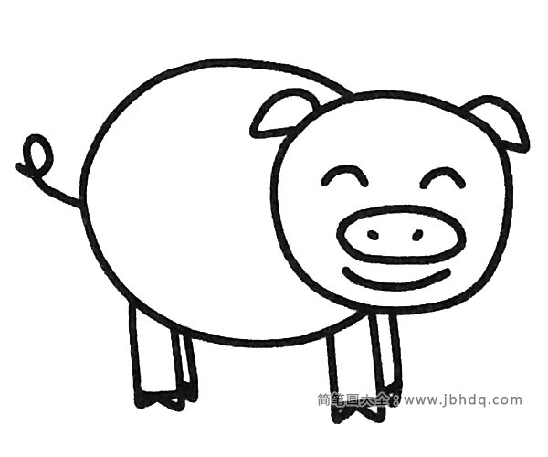 六张可爱的小猪简笔画图片