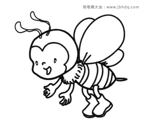 两张可爱的小蜜蜂简笔画图片