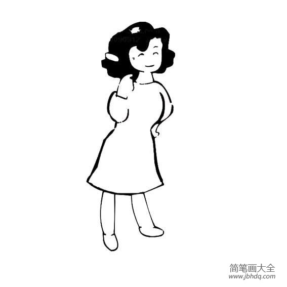 三八节人物简笔画素材家庭妇女