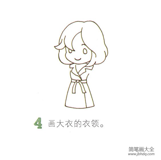 购物的小女孩简笔画