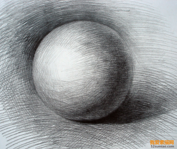 石膏几何体——素描球体(圆)的画法步骤
