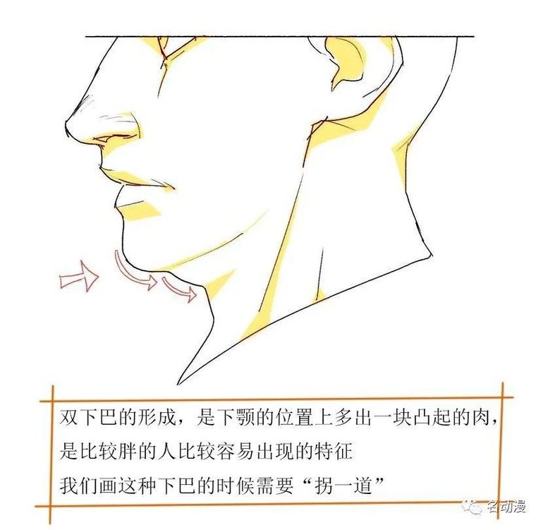 二次元人物的双下巴怎么画