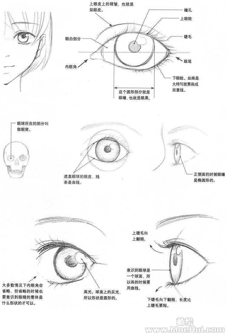 美少女漫画入门14眼睛的形状结构及绘制