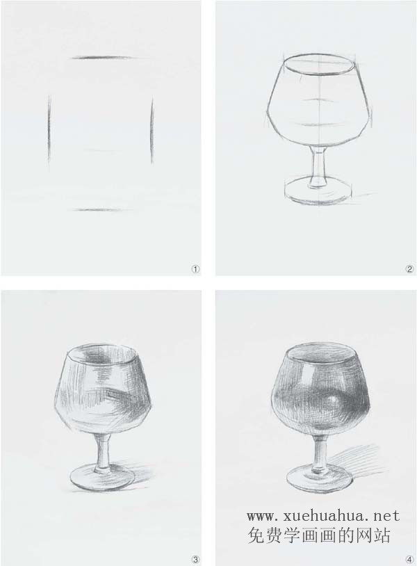 素描入门单体素描静物画法陶罐玻璃器皿瓷器的画法步骤