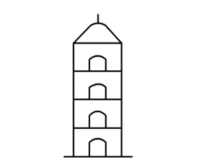 儿童画建筑物塔塔的简笔画画法
