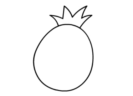 儿童学画水果简笔画,菠萝简笔画【动画步骤 学院 摸鱼网