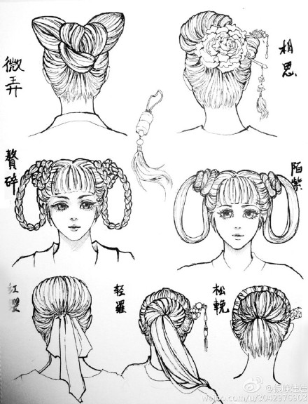 中国古代人物发型的绘制思路及参考