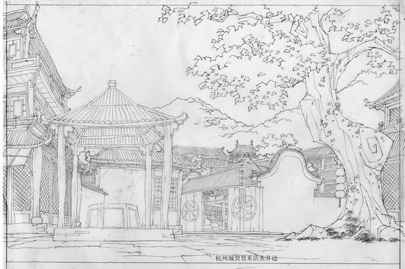 中国画宫殿的画法图片