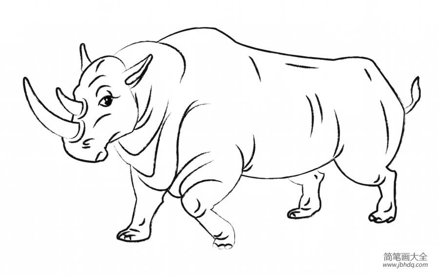 卡通犀牛怎么画