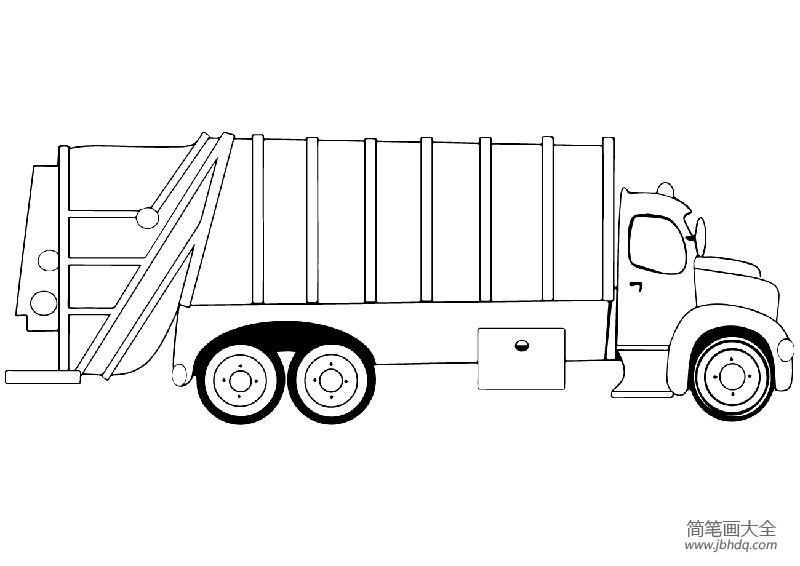 垃圾车简笔画画法图片