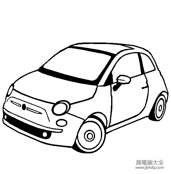 小汽车简笔画菲亚特500简笔画图片