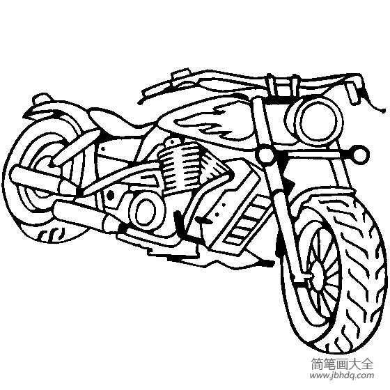 摩托车简笔画美式摩托简笔画图片