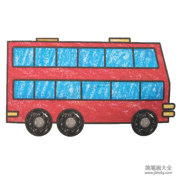 双层巴士填色图片双层巴士简笔画