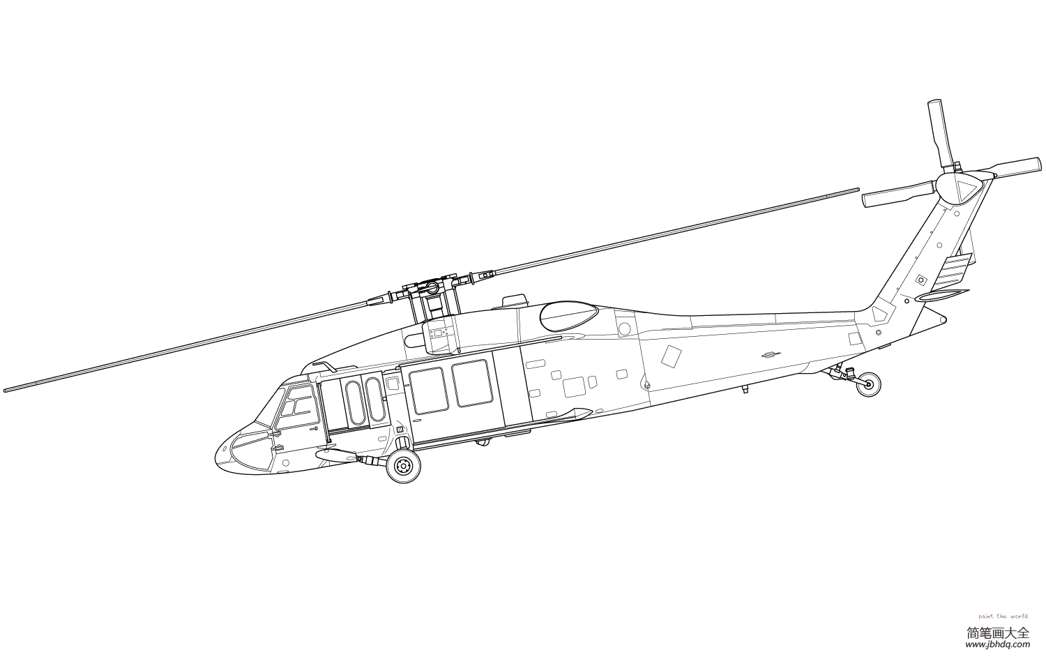 高级武装直升机画法图片