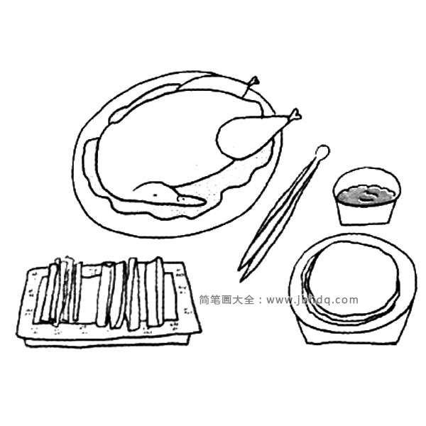 北京烤鸭简笔画图画图片