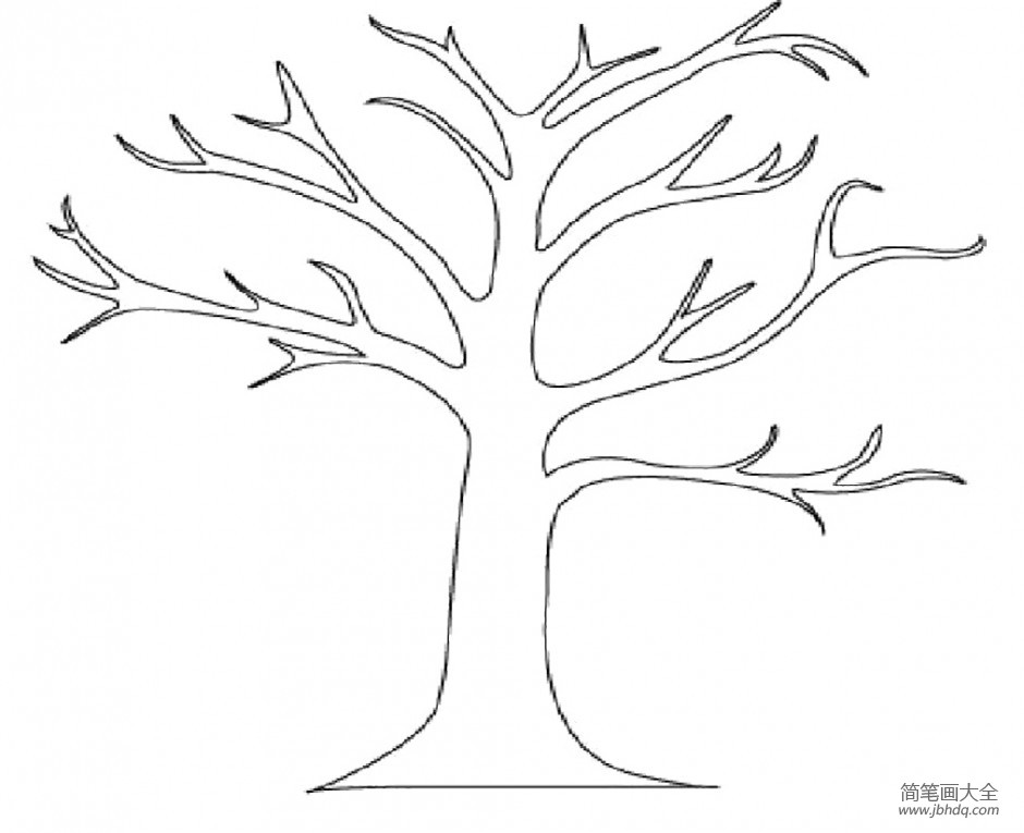 树干树枝简笔画画法图片