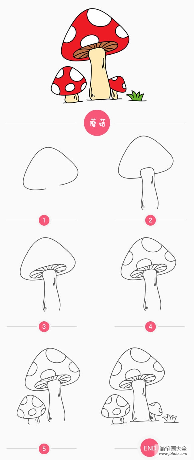 小蘑菇画法图片