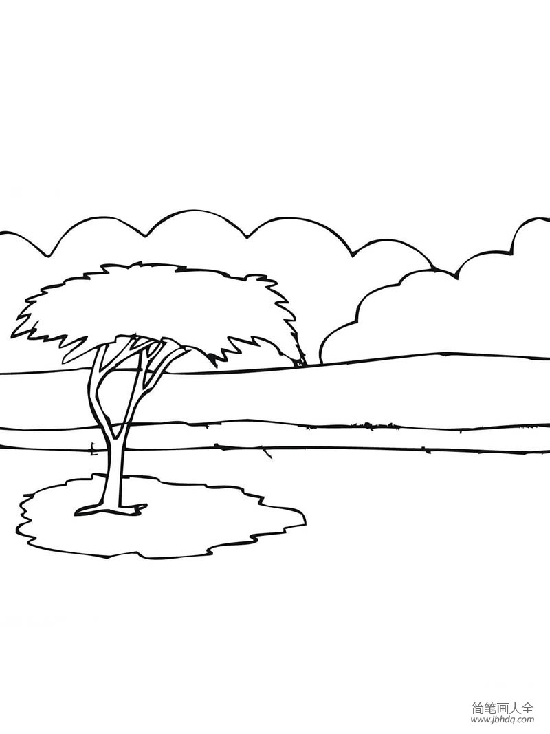 非洲树简笔画图片