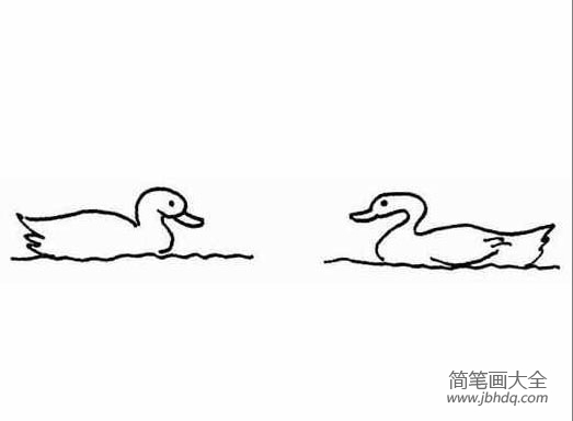 两只小鸭简笔画图片
