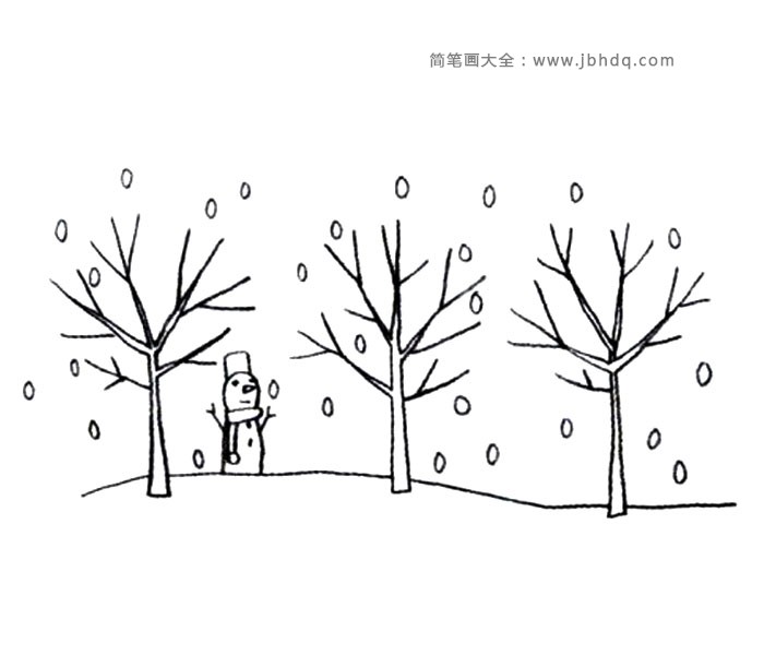 冬天里的树怎么画图片