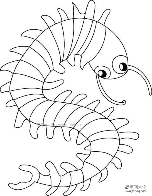 蜈蚣的简笔画简单图片