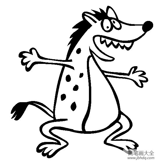 动物简笔画卡通鬣狗简笔画图片