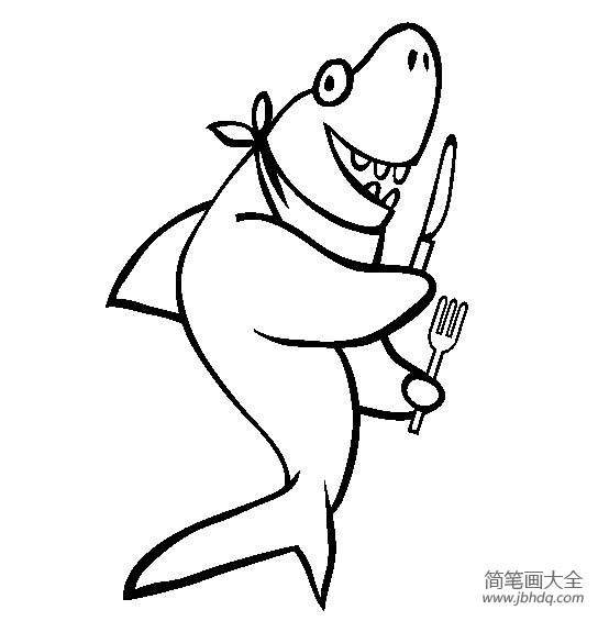 哥布林鲨简笔画图片