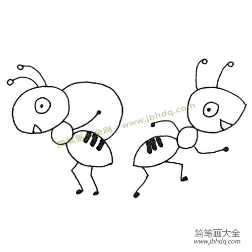小蚂蚁抬大米简笔画图片