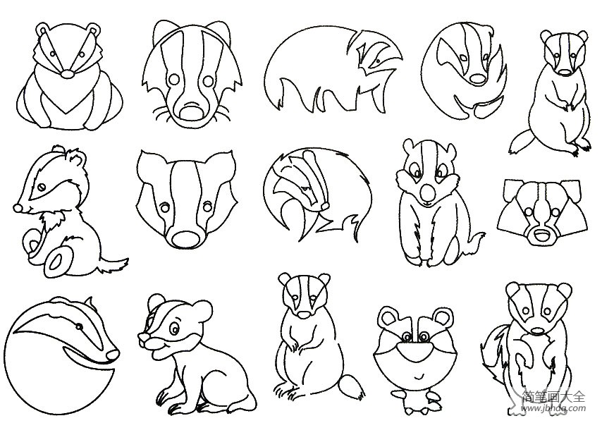 动物獾的简笔画怎么画图片