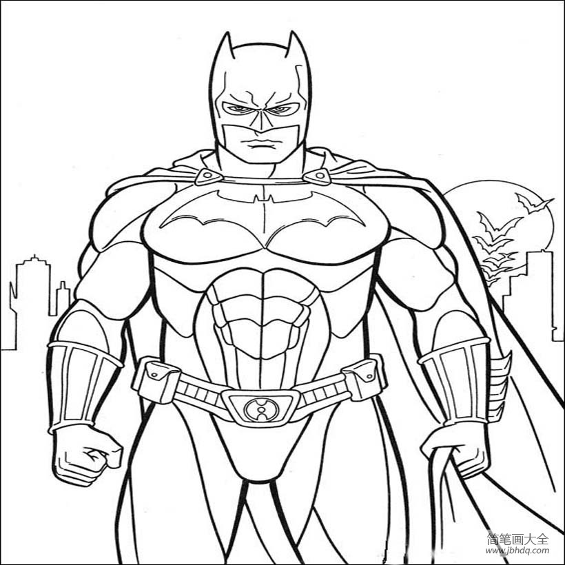 蝙蝠侠简笔画 卡通图片
