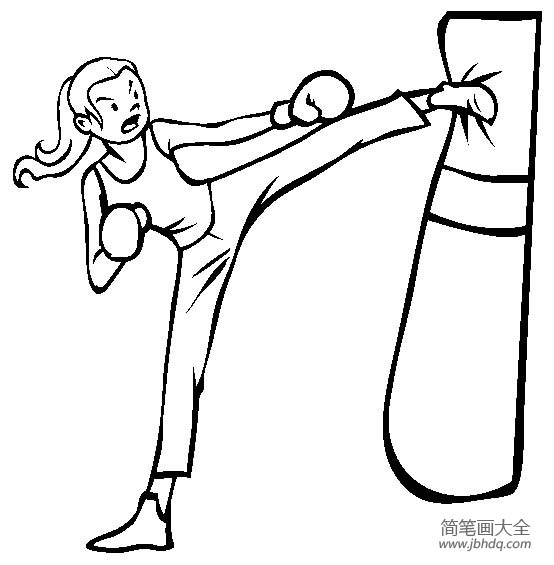 跆拳道简笔画女生图片